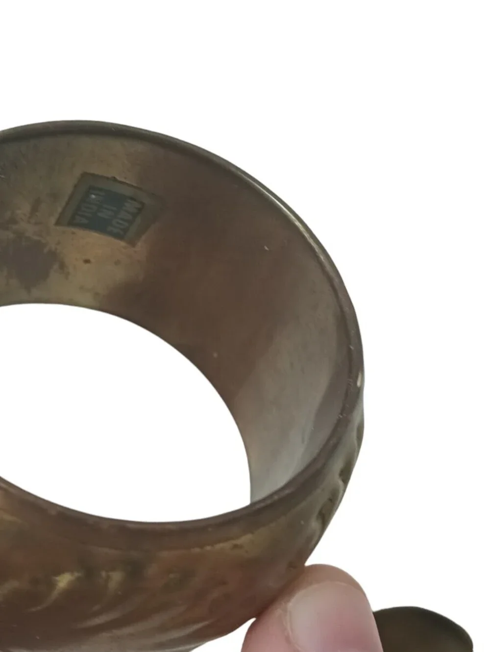 Vintage Enameled Brass Napkin Rings Made In India Set Of 4
